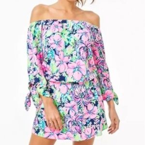 Lilly Pulitzer Lana Off-the-shoulder Skort Romper Womens Size M